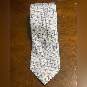 Missoni Geometric Pattern Tie in Blue and White